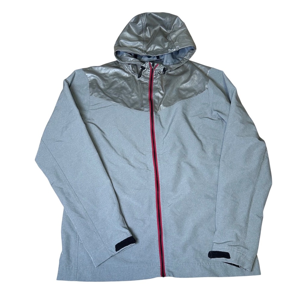 Nike Pro Training Mens Grey Metallic Silver Full Zip Hooded Jacket Size M